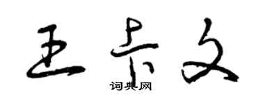 曾慶福王卡文草書個性簽名怎么寫