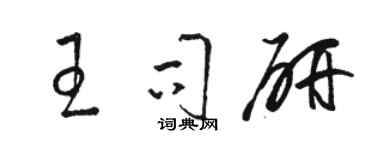 駱恆光王司研草書個性簽名怎么寫