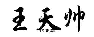 胡問遂王天帥行書個性簽名怎么寫