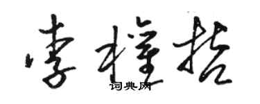 駱恆光李權哲草書個性簽名怎么寫