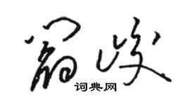 駱恆光閻峻草書個性簽名怎么寫