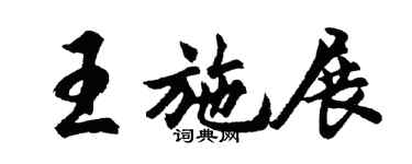 胡問遂王施展行書個性簽名怎么寫