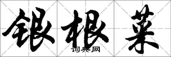 胡問遂銀根菜行書怎么寫
