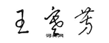 駱恆光王寒芳草書個性簽名怎么寫