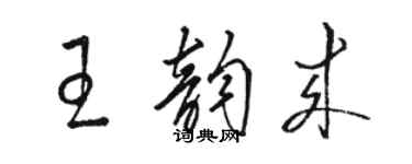 駱恆光王韻來草書個性簽名怎么寫