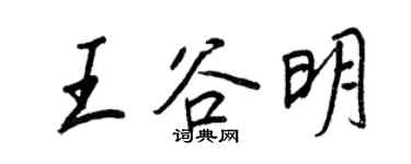 王正良王谷明行書個性簽名怎么寫