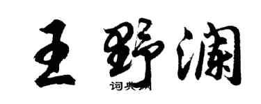 胡問遂王野瀾行書個性簽名怎么寫