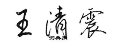 駱恆光王清震行書個性簽名怎么寫