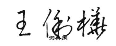 駱恆光王俐樺草書個性簽名怎么寫