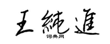 王正良王純進行書個性簽名怎么寫