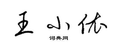 梁錦英王小依草書個性簽名怎么寫