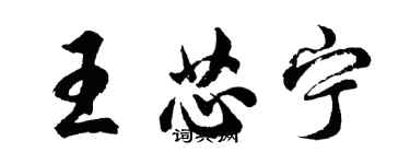 胡問遂王芯寧行書個性簽名怎么寫