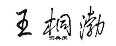 駱恆光王桐渤行書個性簽名怎么寫