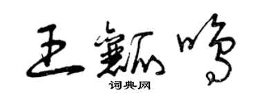 曾慶福王瓤鳴草書個性簽名怎么寫