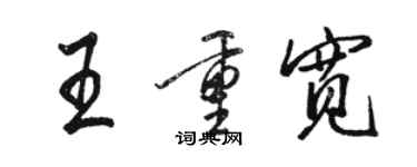 駱恆光王重寬行書個性簽名怎么寫