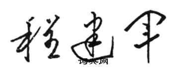 駱恆光程建軍草書個性簽名怎么寫