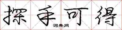 龐中華探手可得行書怎么寫