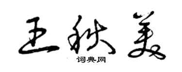 曾慶福王秋美草書個性簽名怎么寫