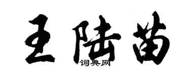 胡問遂王陸苗行書個性簽名怎么寫