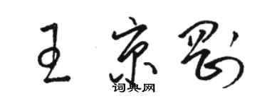 駱恆光王京剛草書個性簽名怎么寫