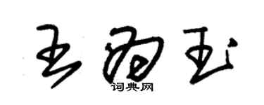 朱錫榮王為玉草書個性簽名怎么寫