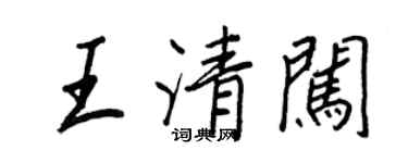 王正良王清闖行書個性簽名怎么寫