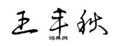 曾慶福王豐秋草書個性簽名怎么寫