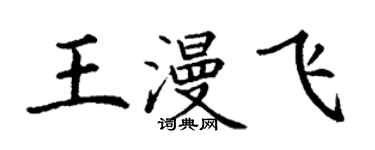 丁謙王漫飛楷書個性簽名怎么寫