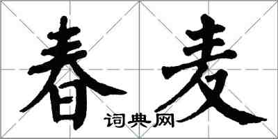 翁闓運春麥楷書怎么寫
