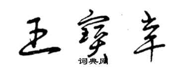 曾慶福王寶辛草書個性簽名怎么寫