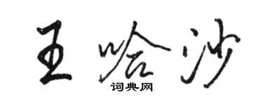 駱恆光王哈沙行書個性簽名怎么寫