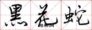 曾慶福黑花蛇行書怎么寫