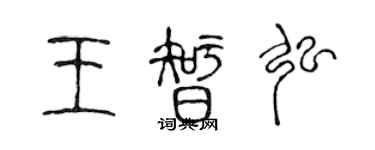 陳聲遠王智弘篆書個性簽名怎么寫