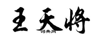 胡問遂王天將行書個性簽名怎么寫