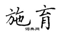 丁謙施育楷書個性簽名怎么寫