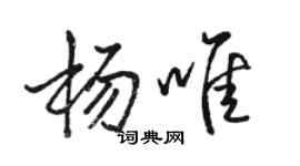 駱恆光楊唯行書個性簽名怎么寫