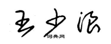 朱錫榮王少浪草書個性簽名怎么寫