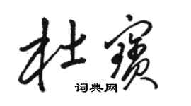 駱恆光杜寶草書個性簽名怎么寫