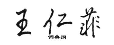 駱恆光王仁菲行書個性簽名怎么寫