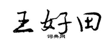 曾慶福王好田行書個性簽名怎么寫