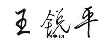 駱恆光王銳平行書個性簽名怎么寫