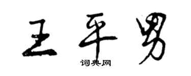 曾慶福王平男行書個性簽名怎么寫