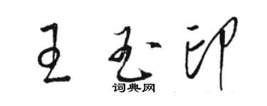 駱恆光王玉印草書個性簽名怎么寫