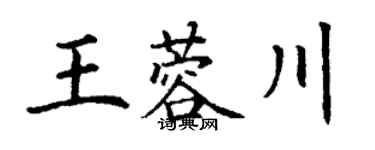 丁謙王蓉川楷書個性簽名怎么寫