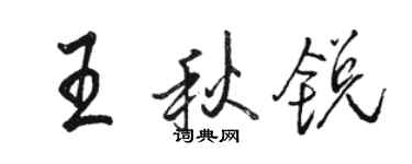 駱恆光王秋銳行書個性簽名怎么寫