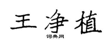袁強王淨植楷書個性簽名怎么寫