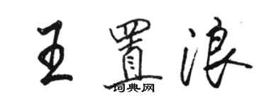 駱恆光王置浪行書個性簽名怎么寫