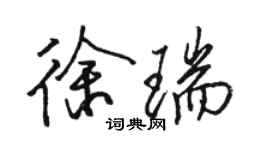 駱恆光徐瑞行書個性簽名怎么寫