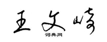 梁錦英王文崎草書個性簽名怎么寫