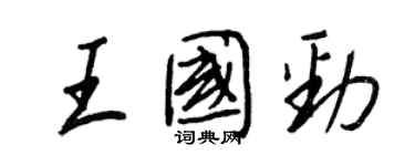 王正良王國勁行書個性簽名怎么寫